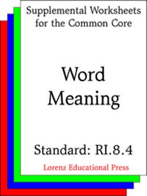 cover image of CCSS RI.8.4 Word Meaning
